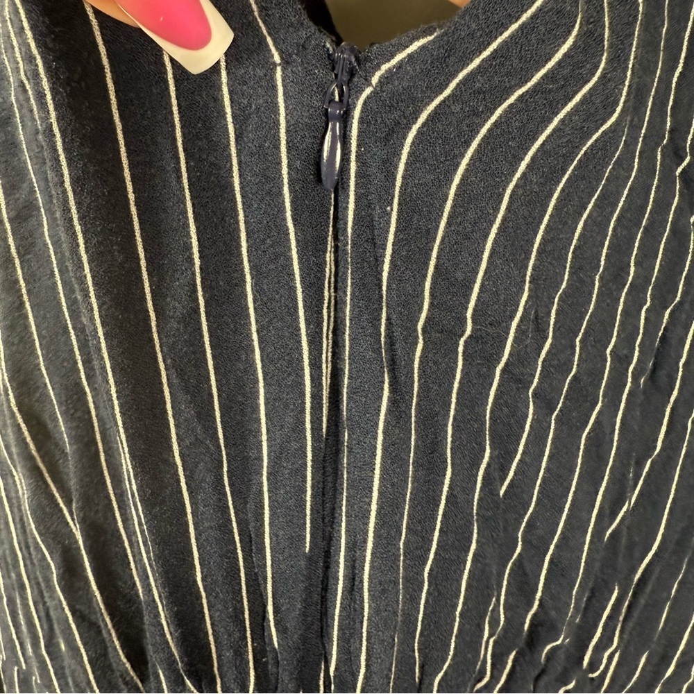 Cotton On Blue Sleeveless V-Neck Striped Jumpsuit Size Small - Picture 10 of 13
